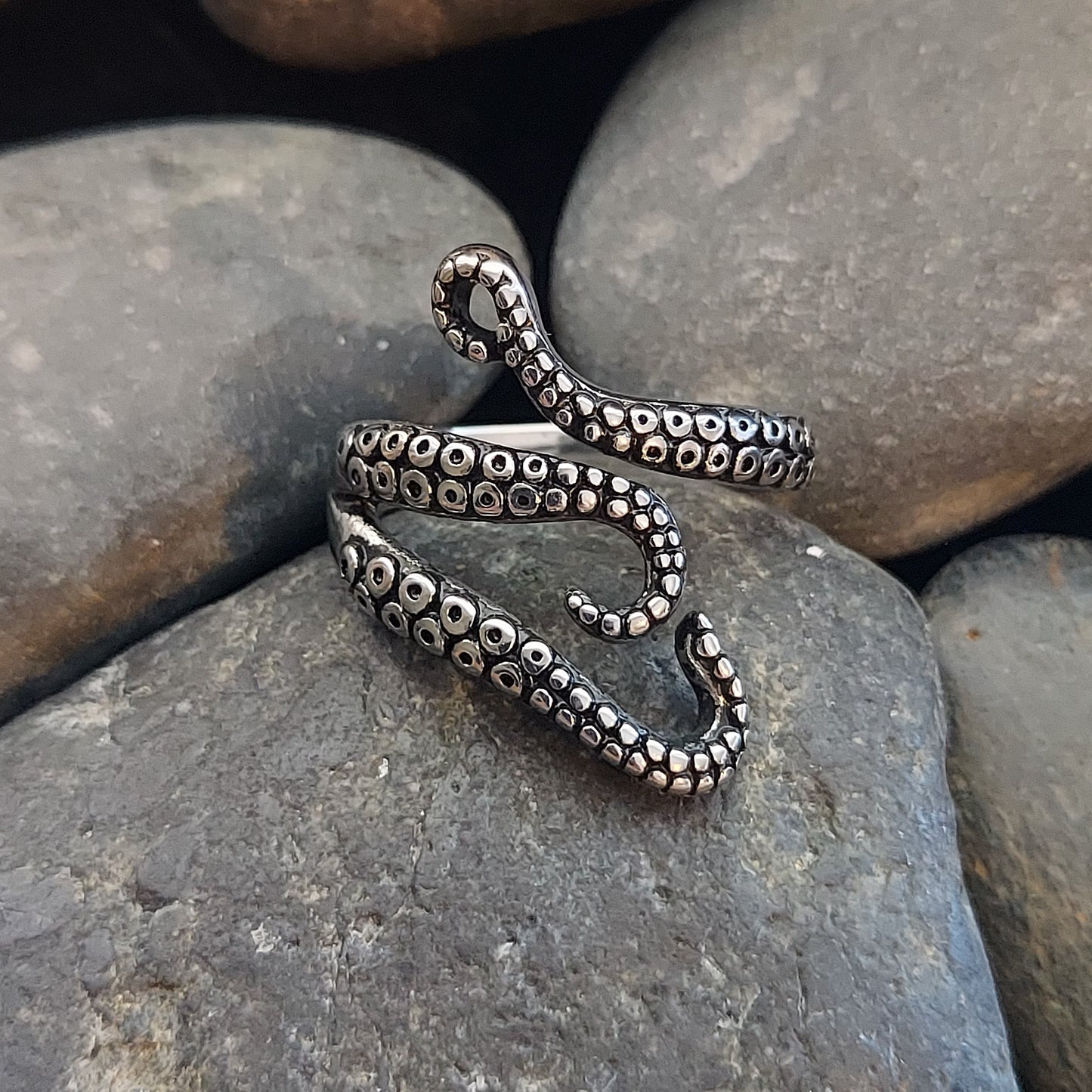 Octopus Tentacles Stainless Steel Ring