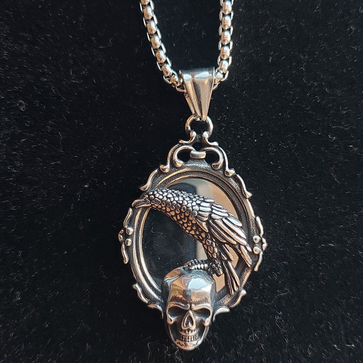 Raven and Skull Necklace