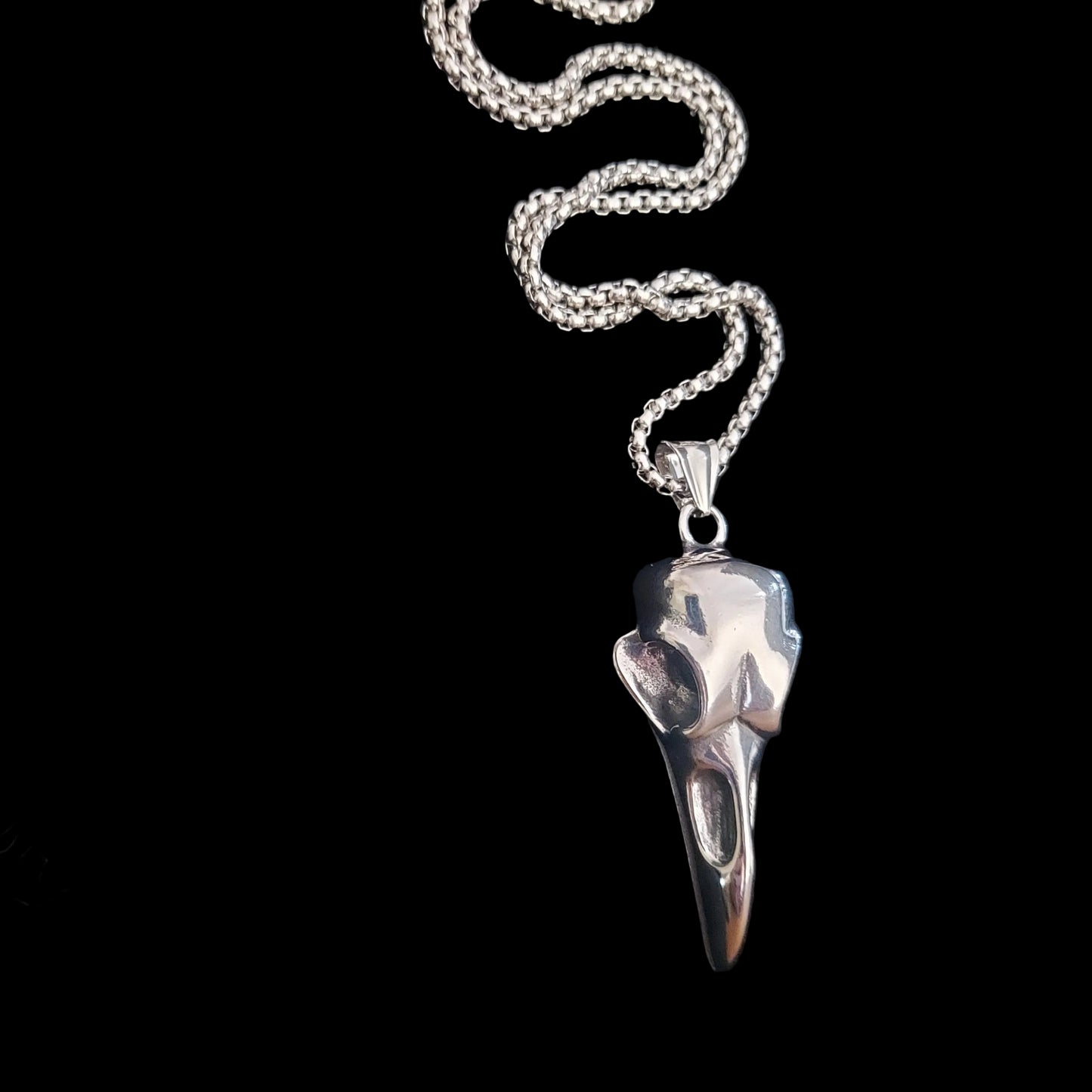 Raven Skull Necklace Stainless Steel