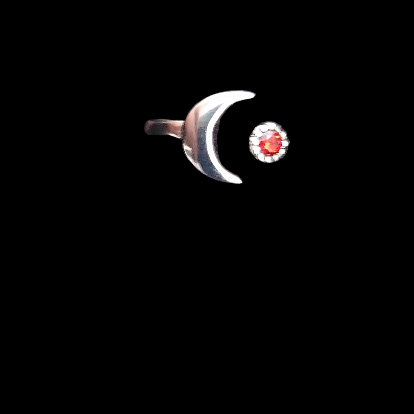 Crescent Moon Stainless Steel Ring