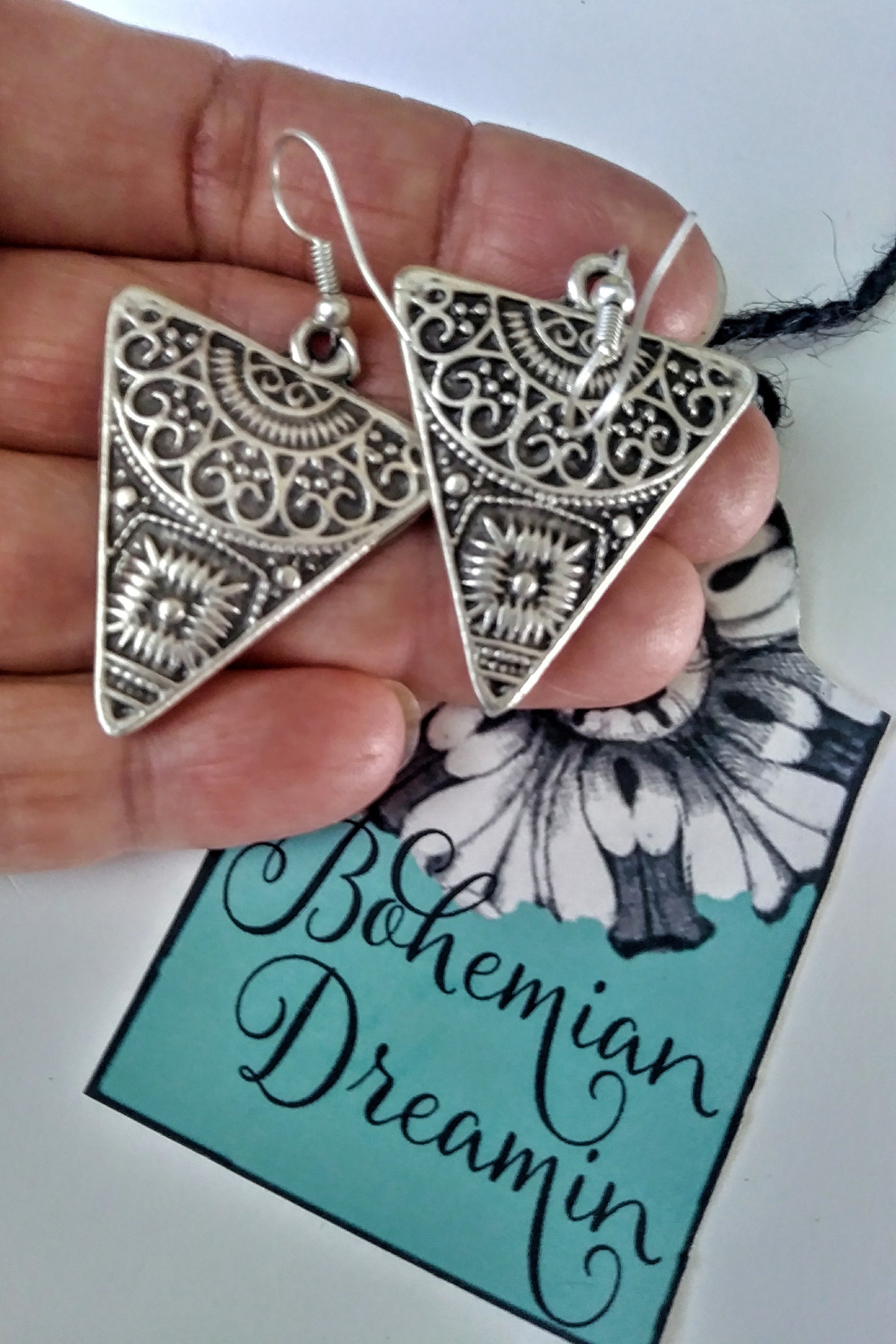 Triangle boho ring in bohemian style jewelry