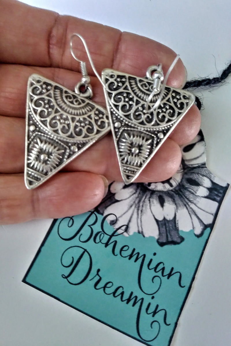 Triangle boho ring in bohemian style jewelry