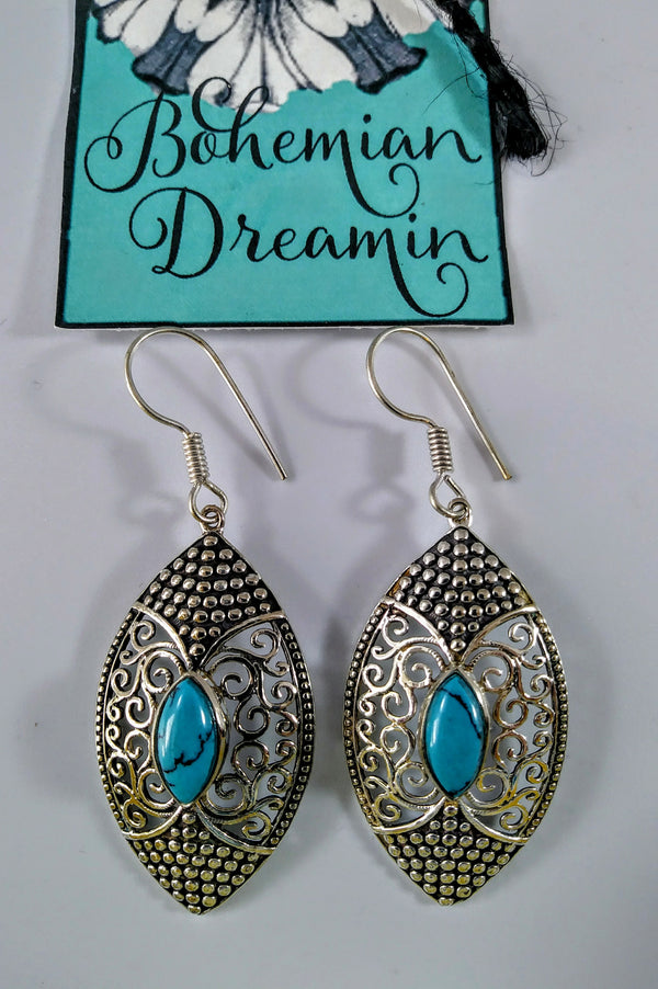 Boho turquoise earrings in Bohemian Jewelry