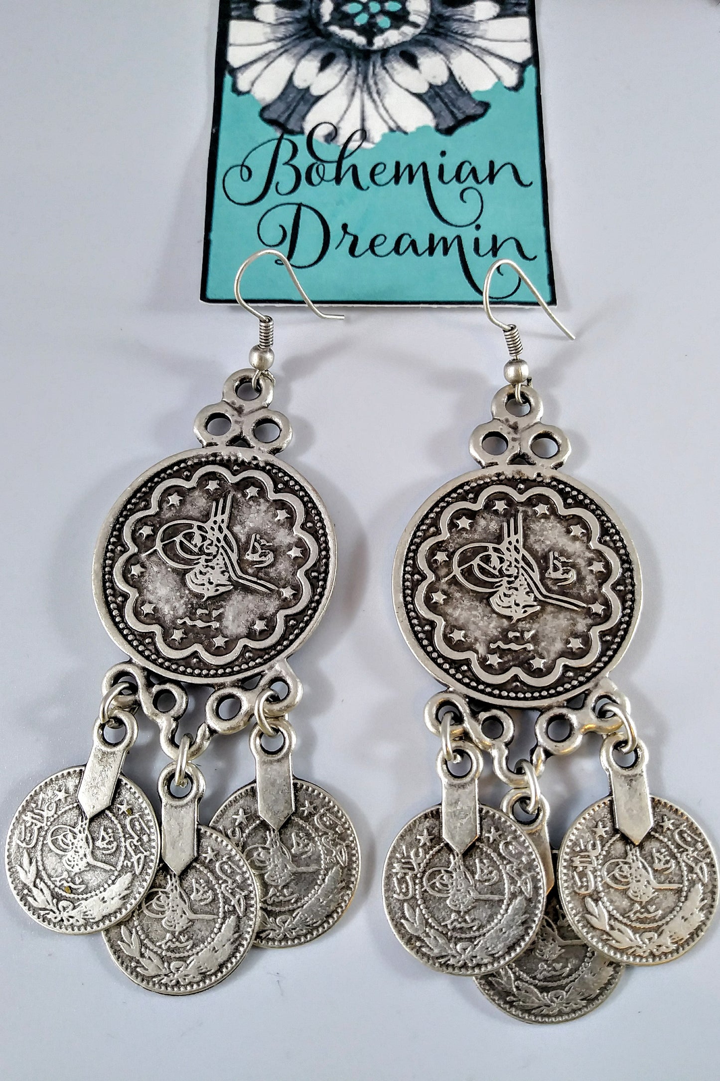 Boho Coin Earrings in Bohemian Jewelry Style