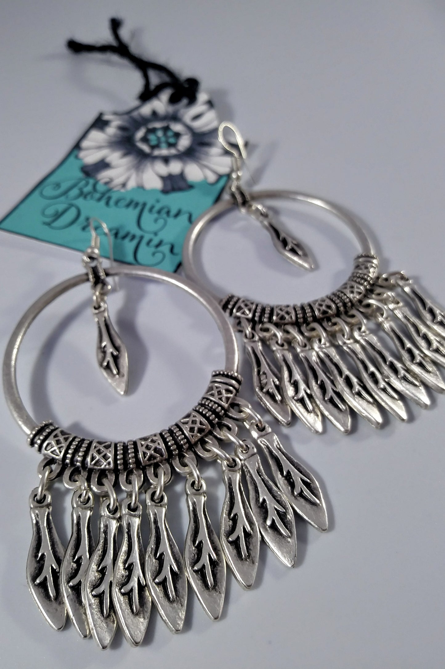 Boho hoop earrings in bohemian jewelry