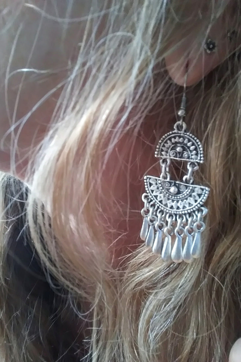 Boho earrings in bohemian jewelry