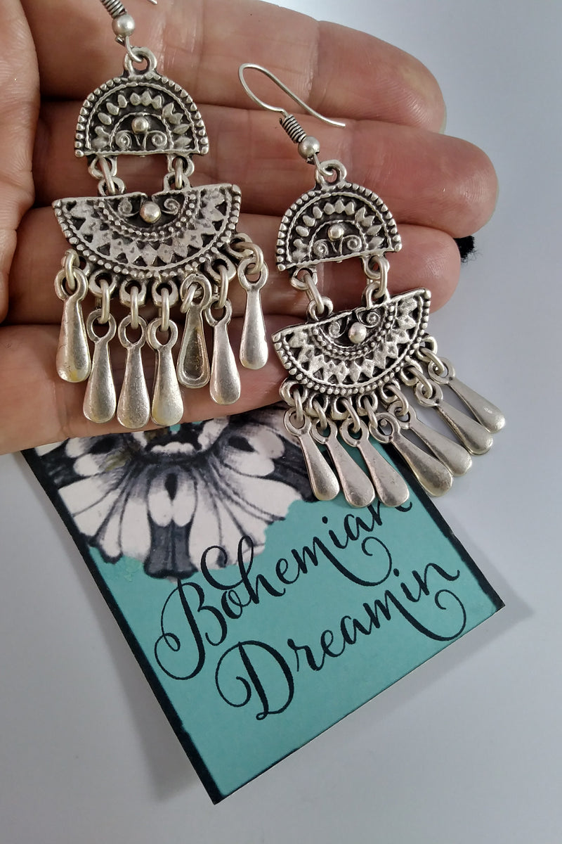 Boho earrings in bohemian jewelry