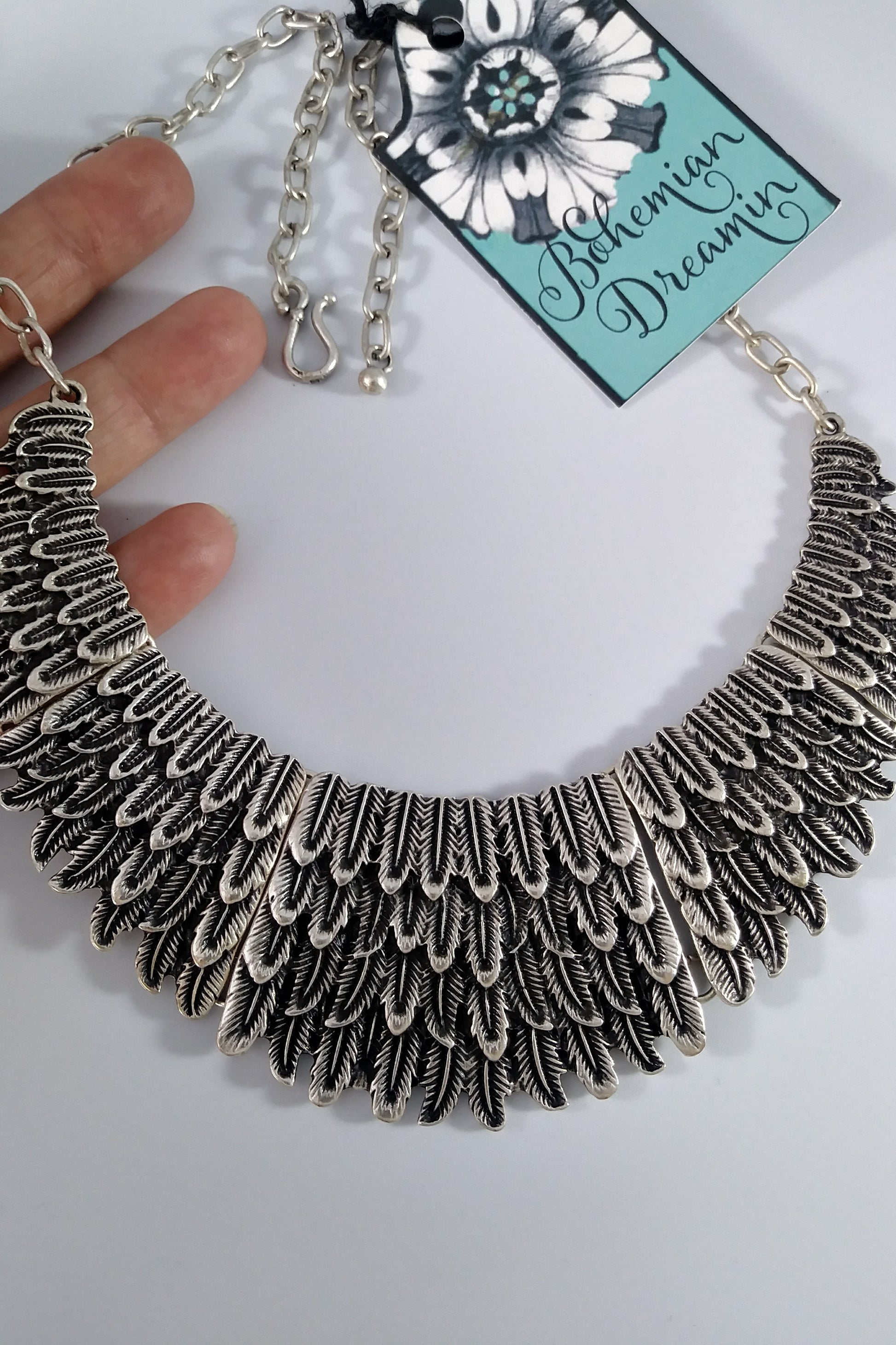 Boho feather necklace
