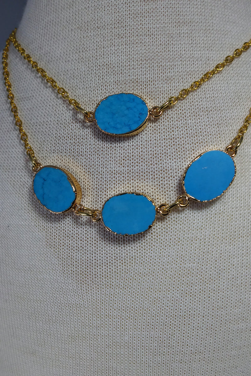 Boho turquoise necklace in bohemian jewelry