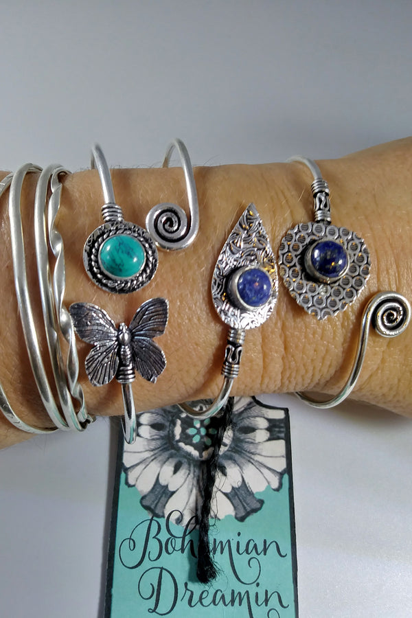 Boho lapiz leaf bangle in bohemian jewelry