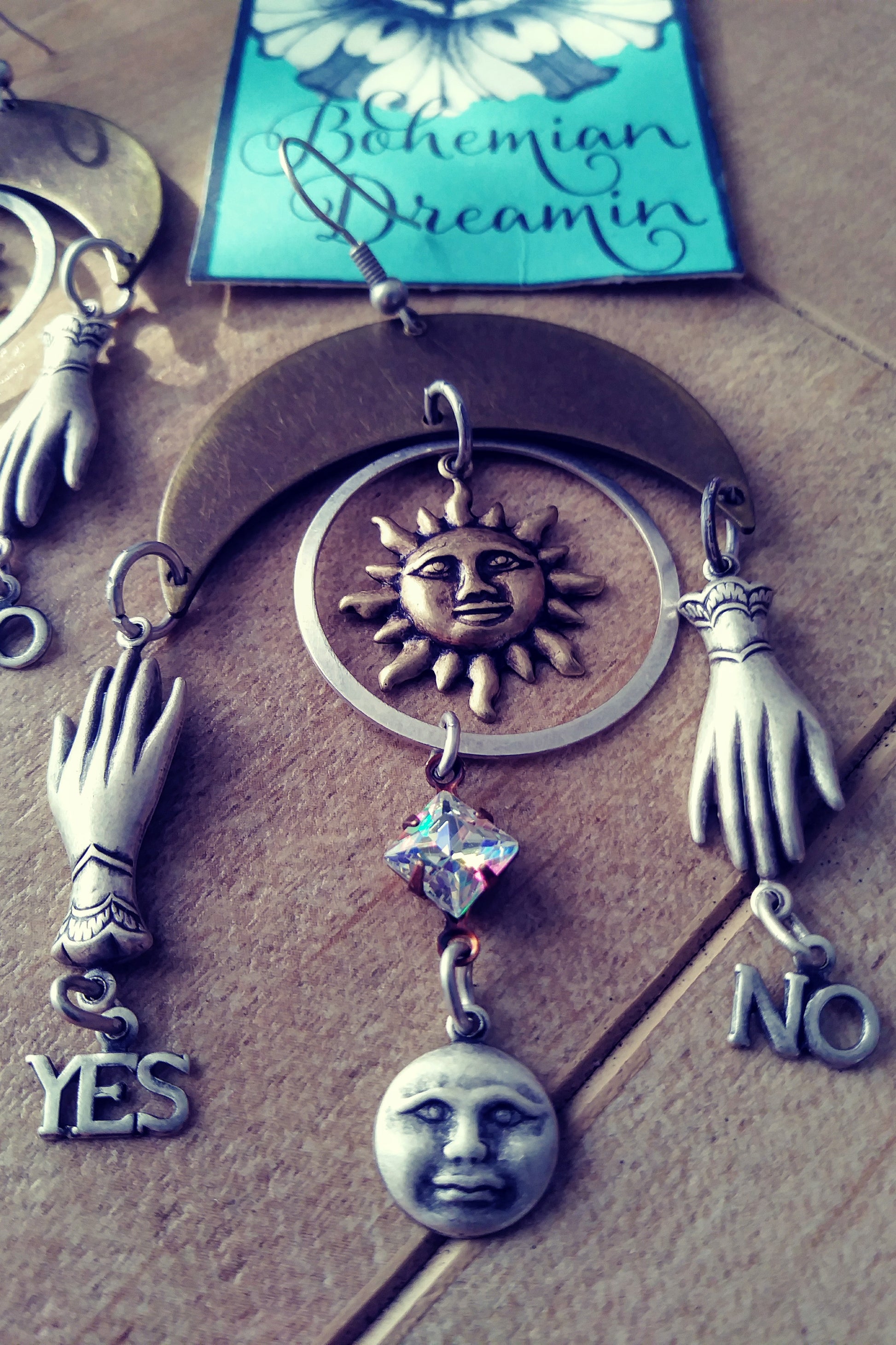 Boho witch earrings in bohemian jewelry