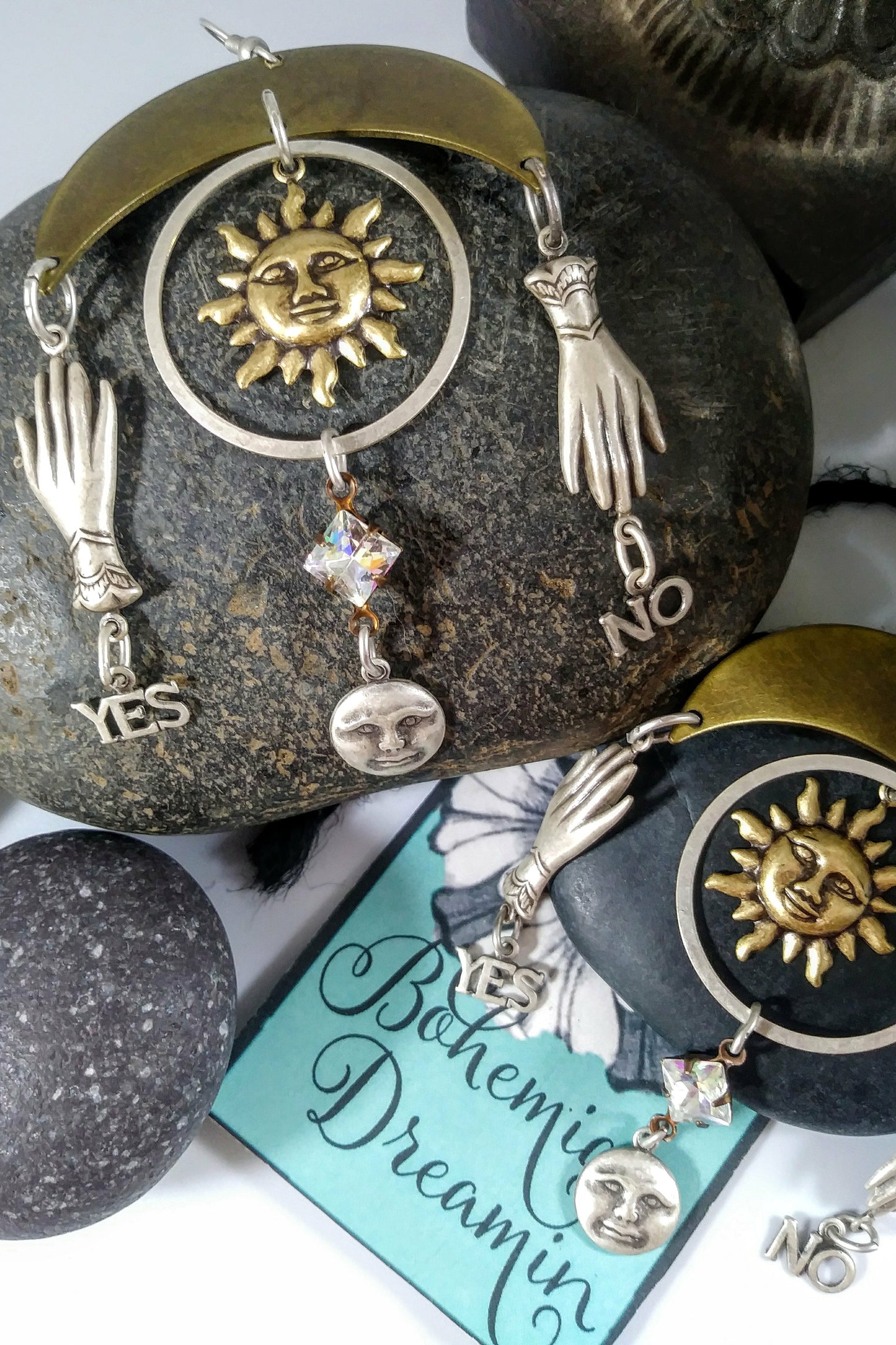Sun moon earrings