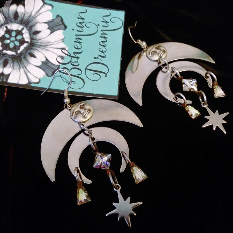 Boho crecsent moon earrings