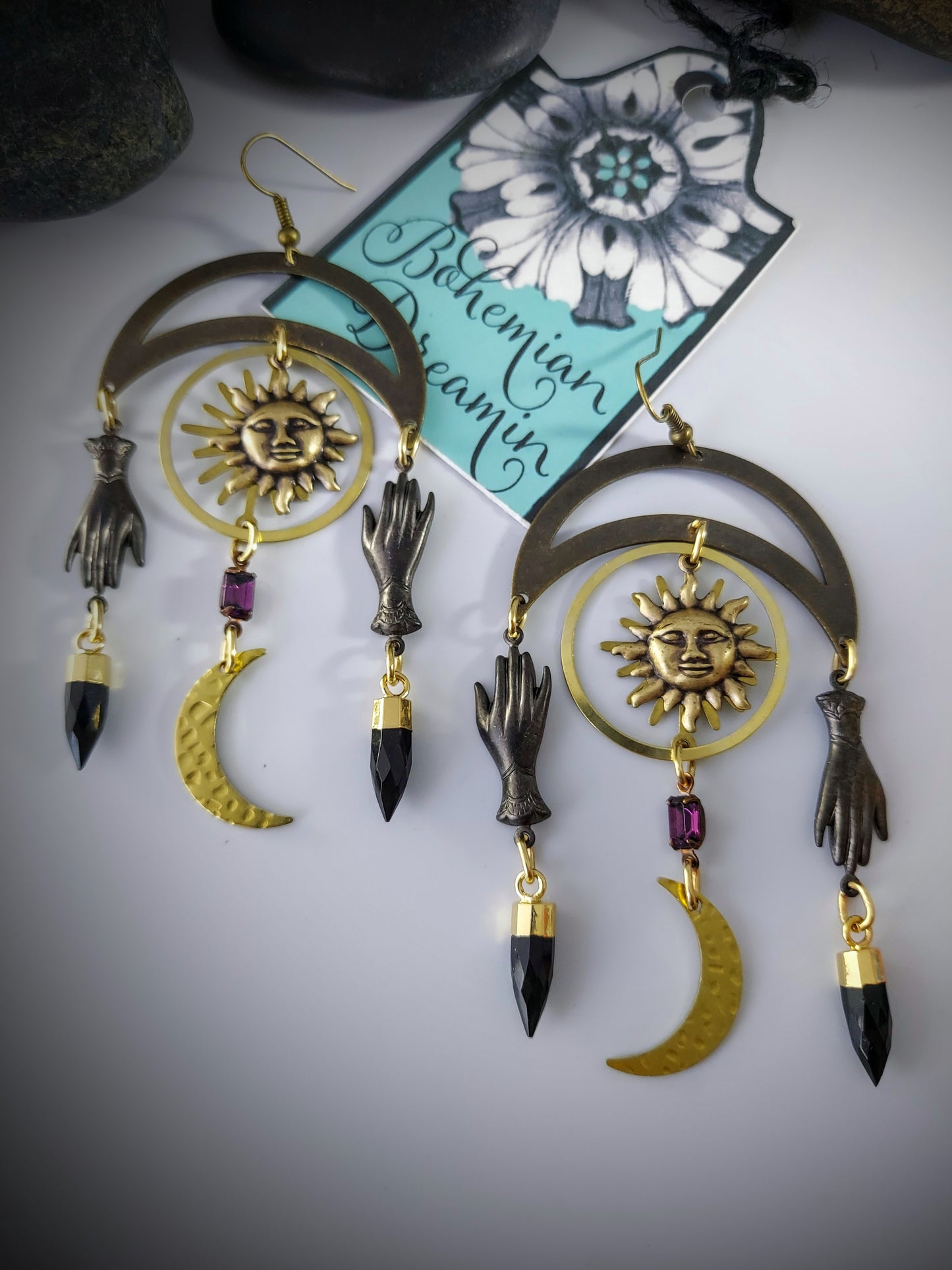 Sun and moon earrings