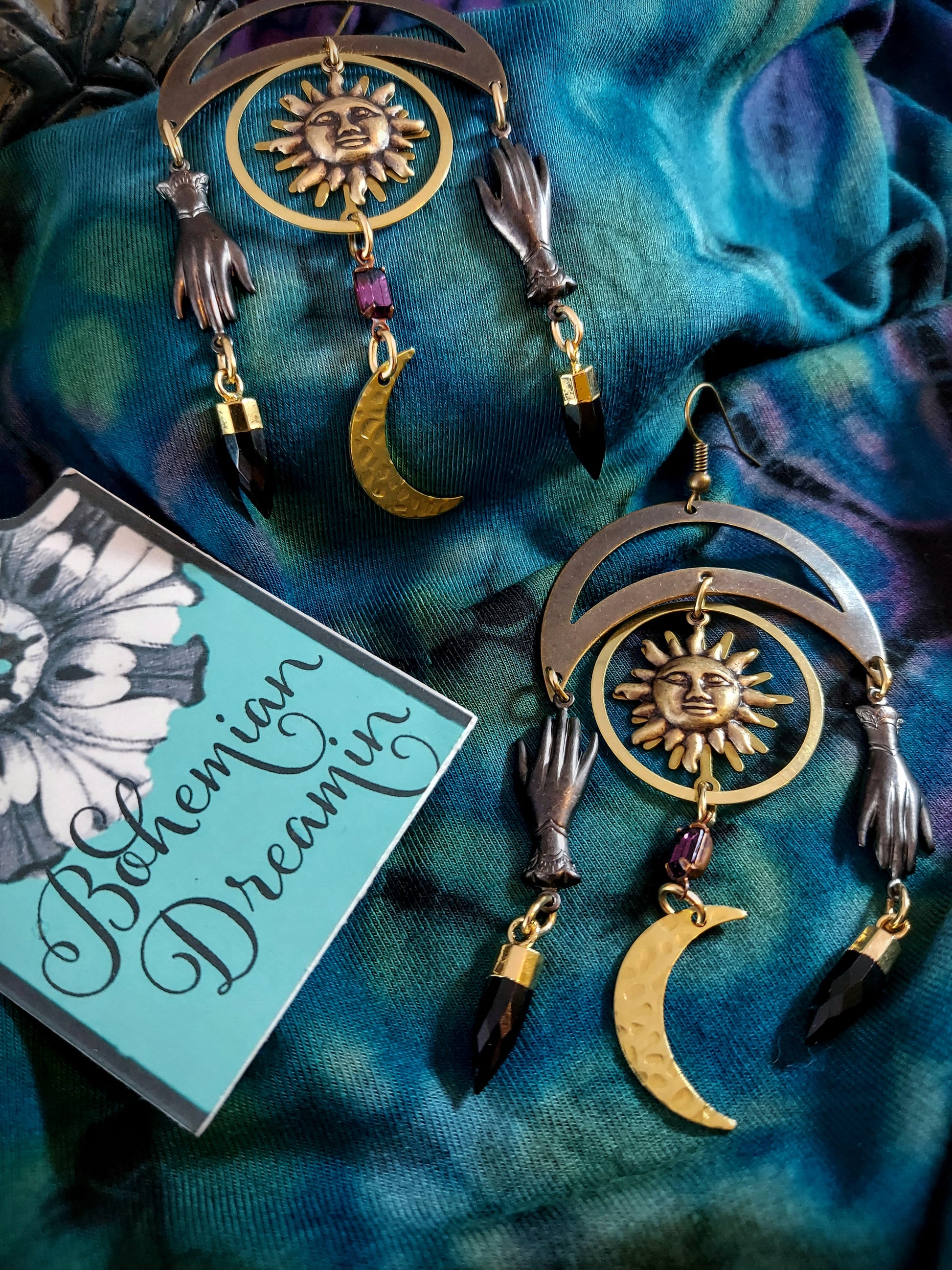 Sun and moon earrings