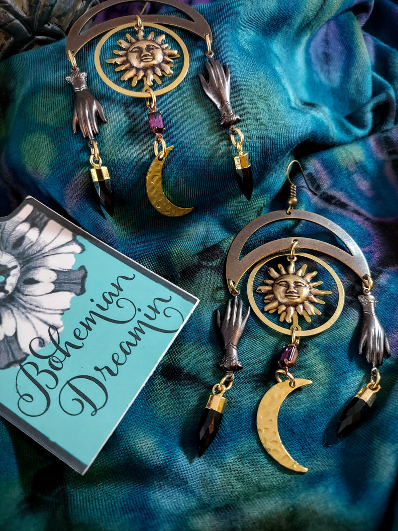 Sun and moon earrings