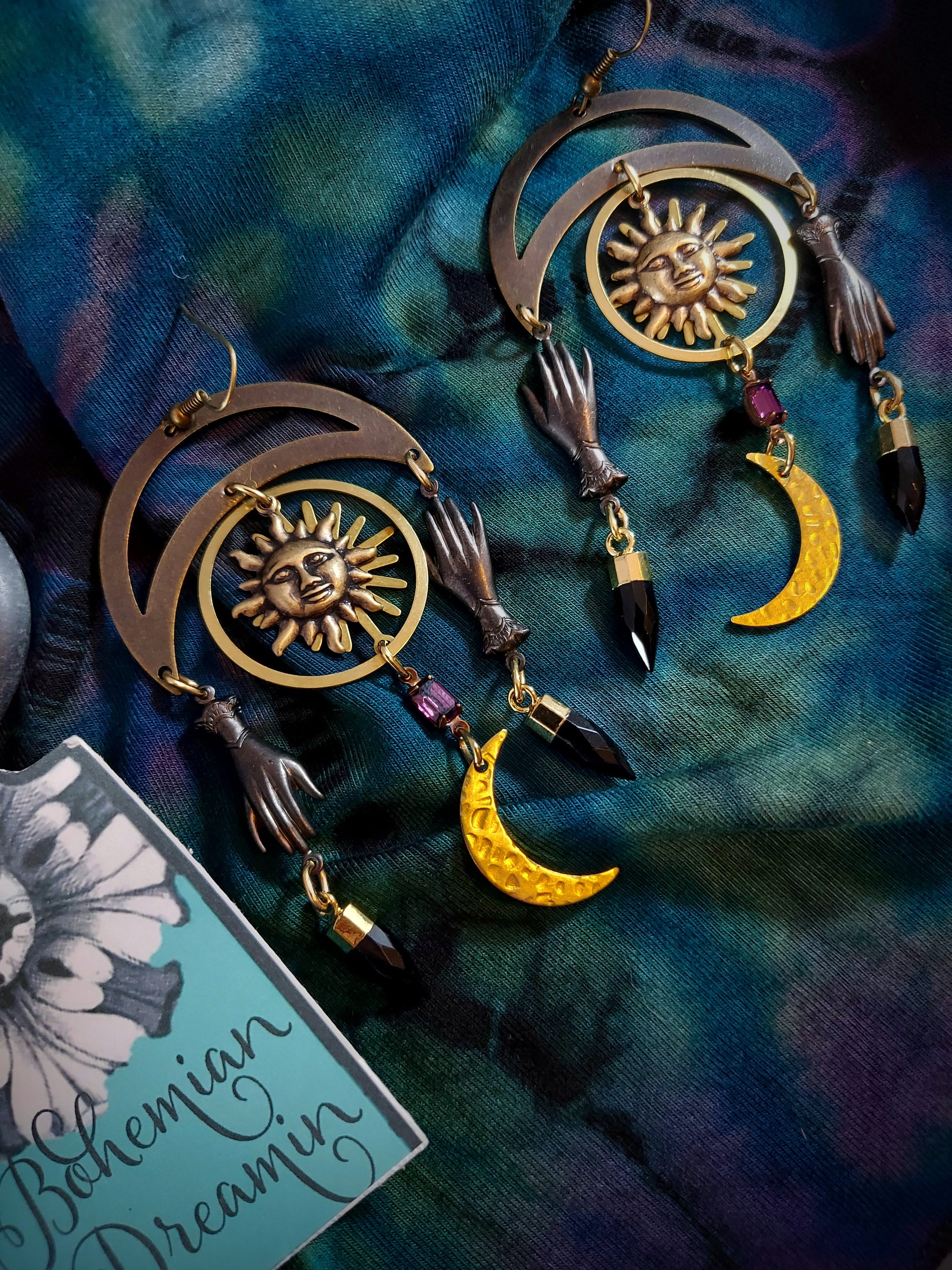 Sun and moon earrings