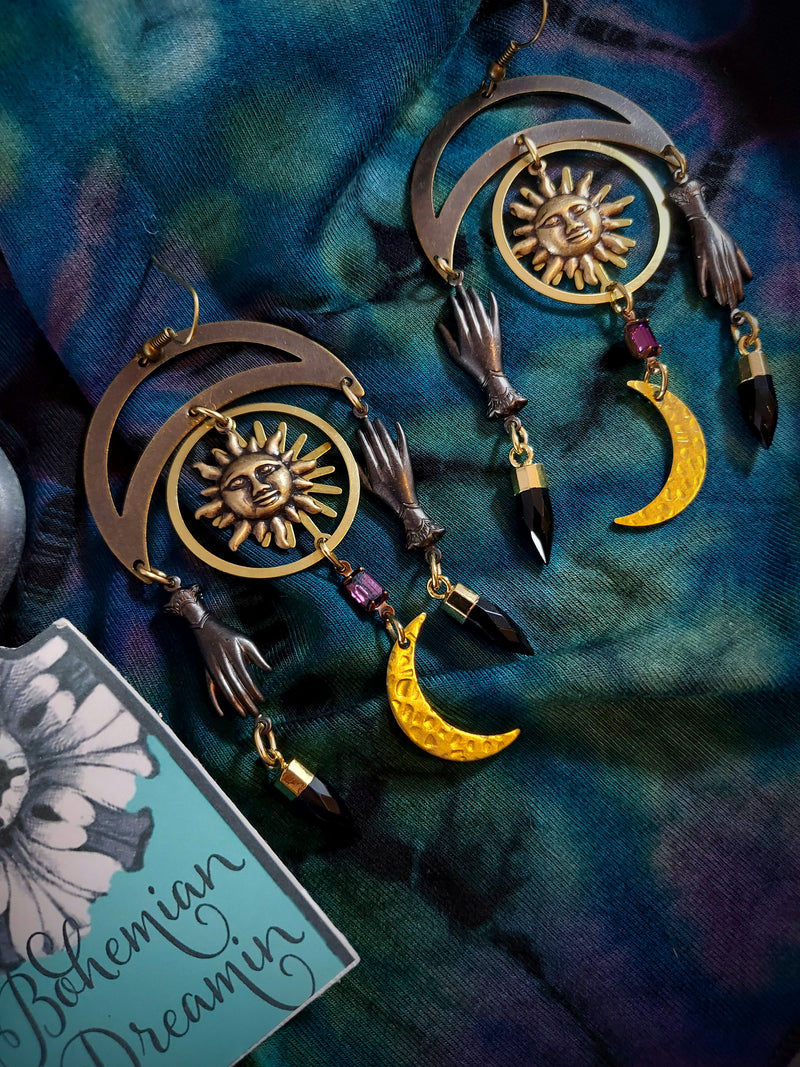 Sun and moon earrings