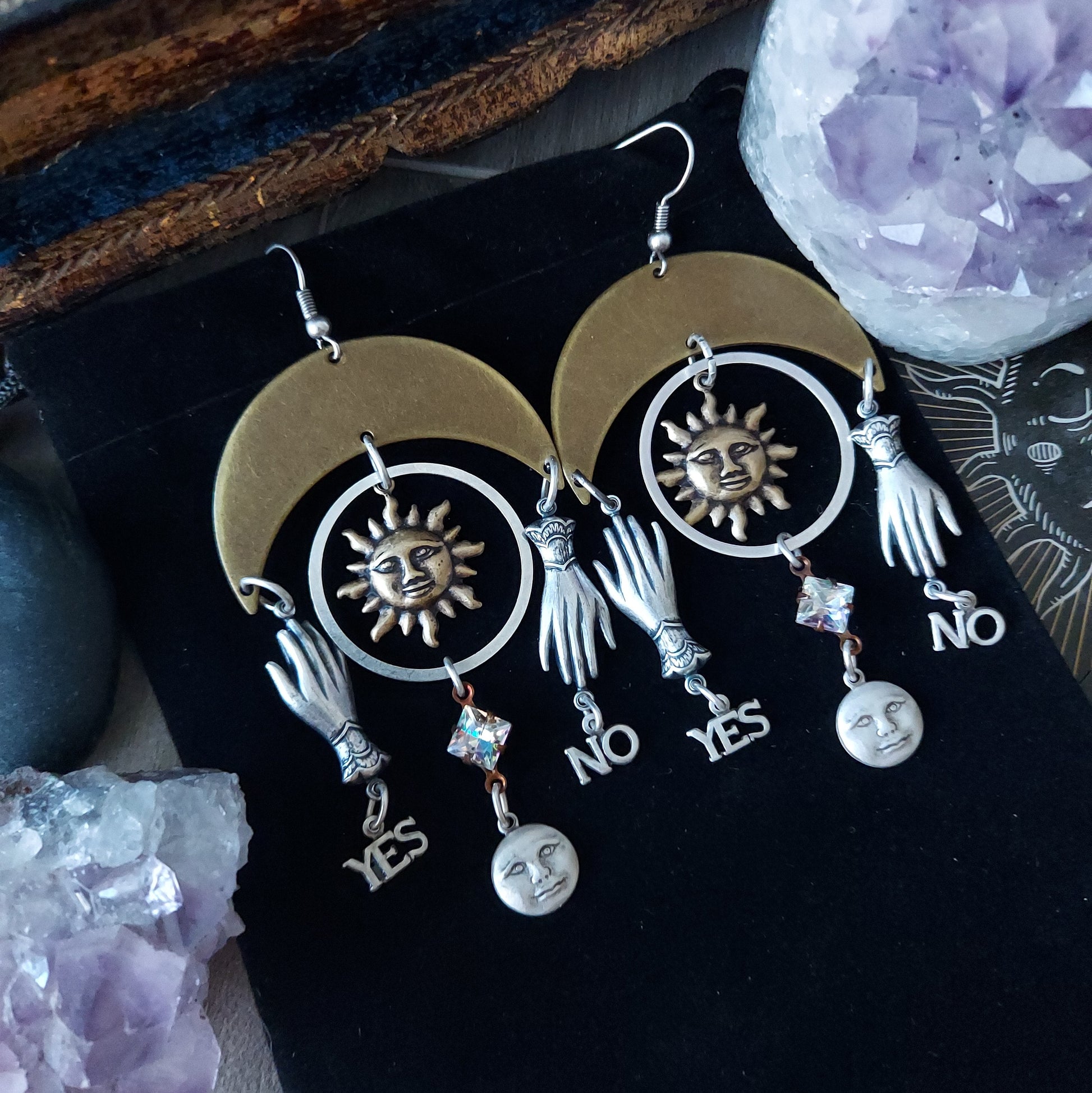 Boho witch earrings in bohemian jewelry