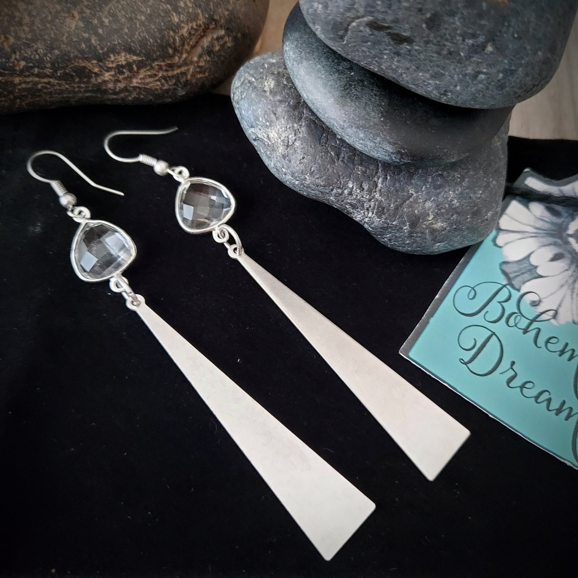 Boho crystal earrings