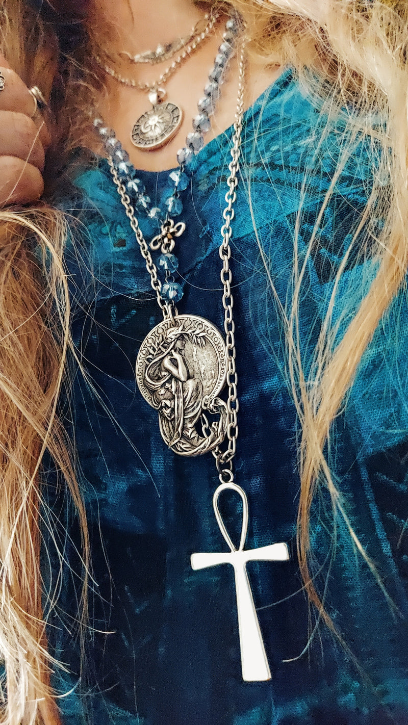 Ankh Necklace, 34" long