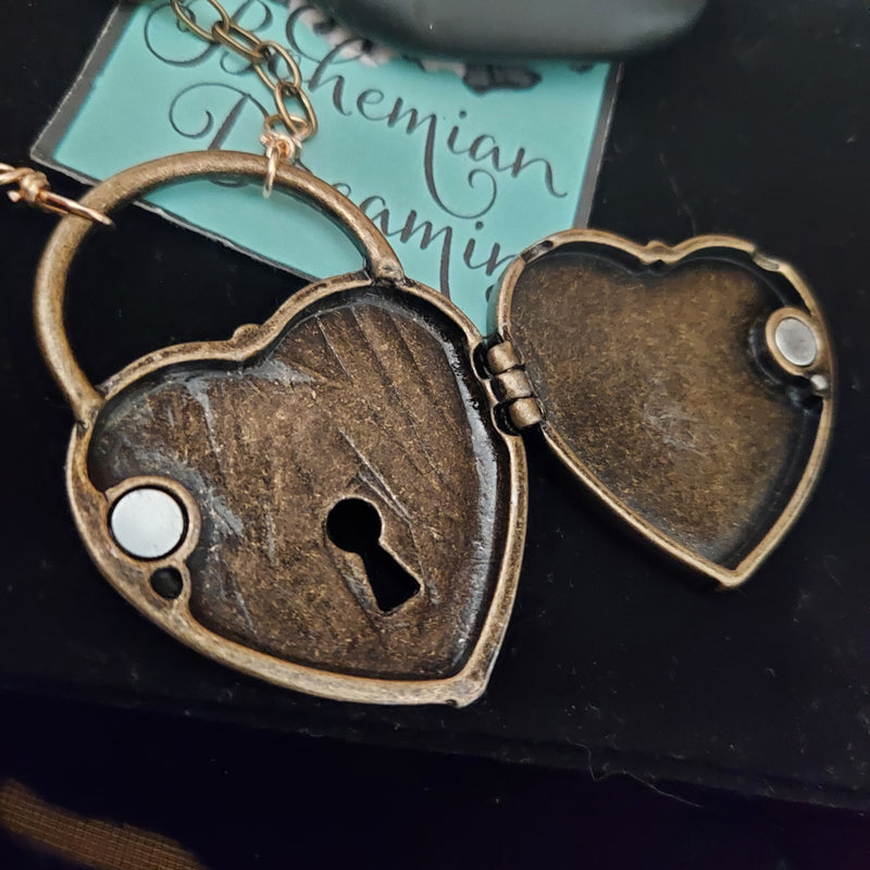 Steampunk Heart Lock Necklace