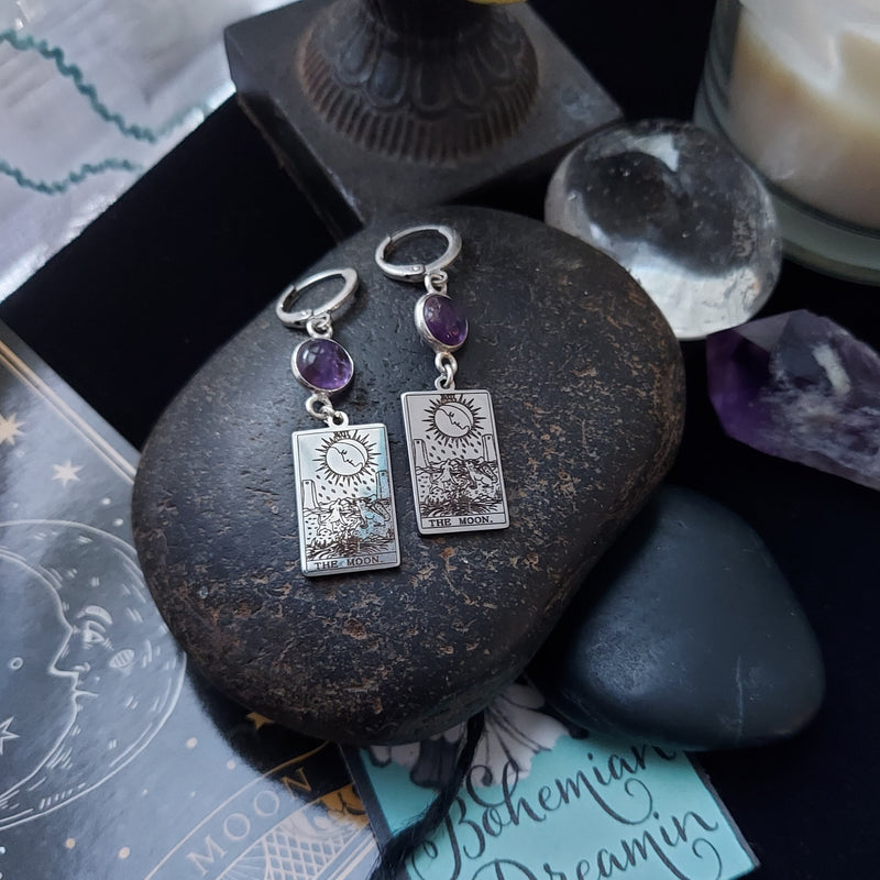 The Moon Tarot Card Earrings