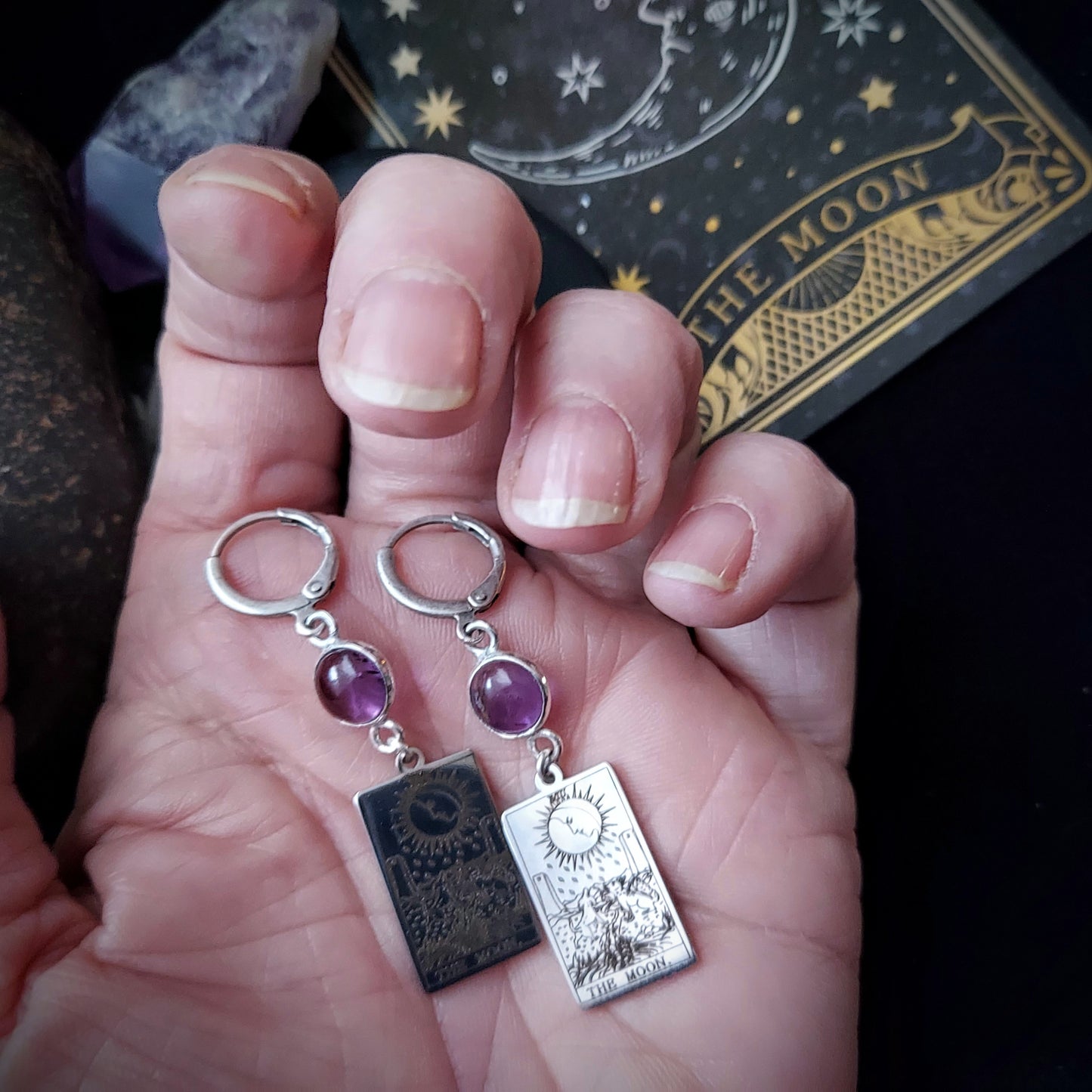 The Moon Tarot Card Earrings