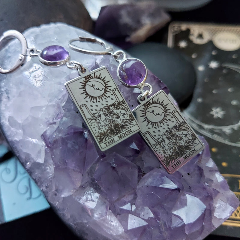 The Moon Tarot Card Earrings