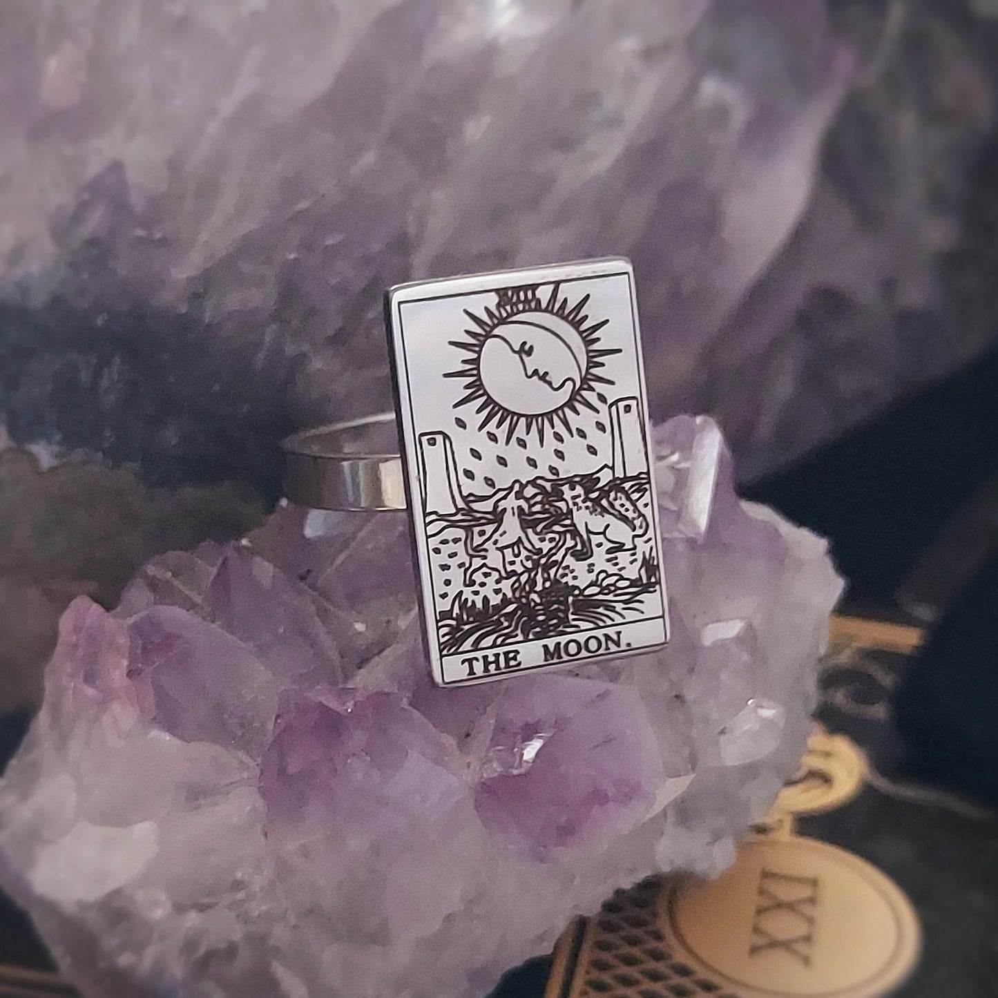 The Moon Tarot Card Ring