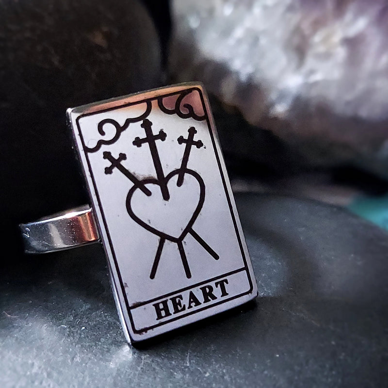 The Three of Swords Tarot Card Ring