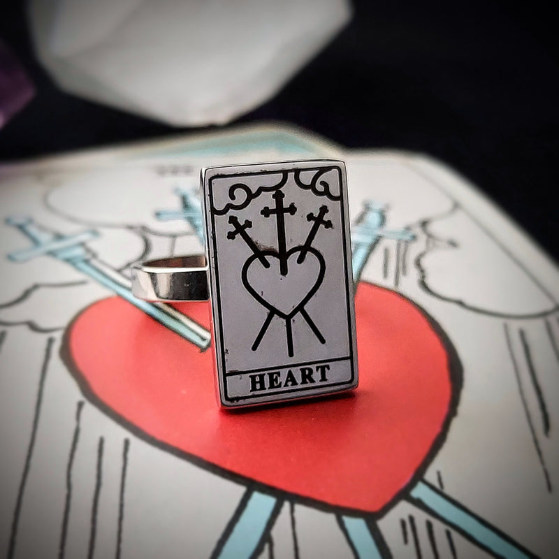 The Three of Swords Tarot Card Ring