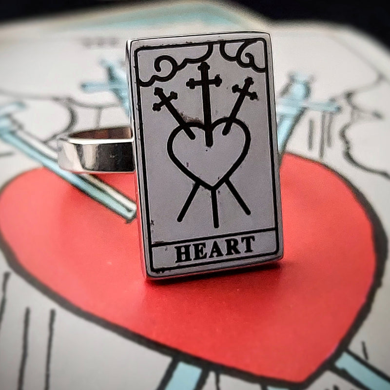 The Three of Swords Tarot Card Ring