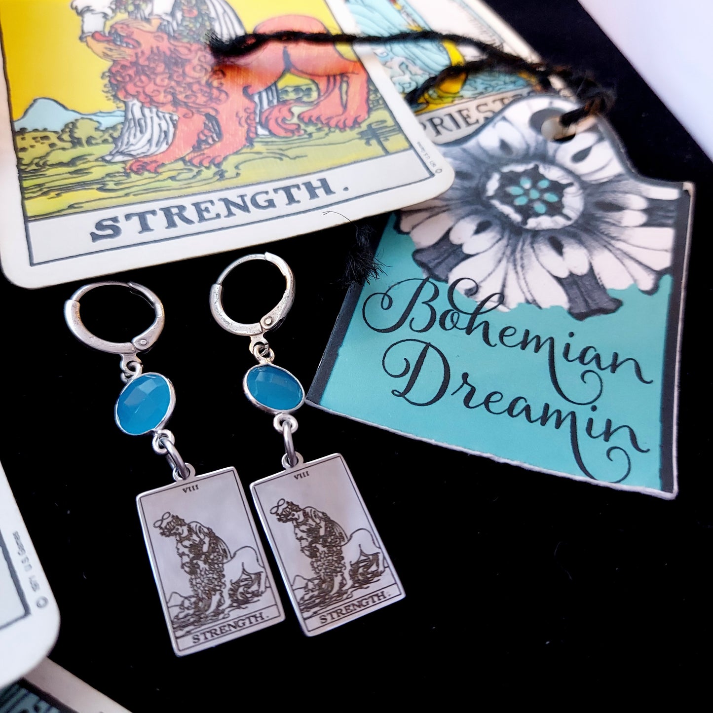 Strength Tarot Card Earrings