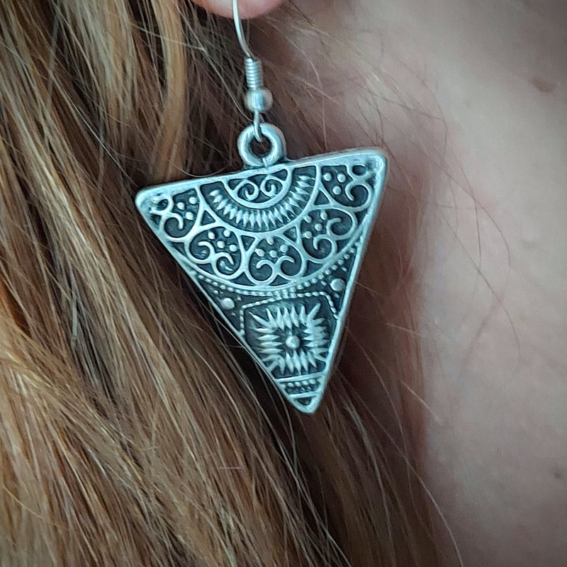 Triangle Stamped Earrings