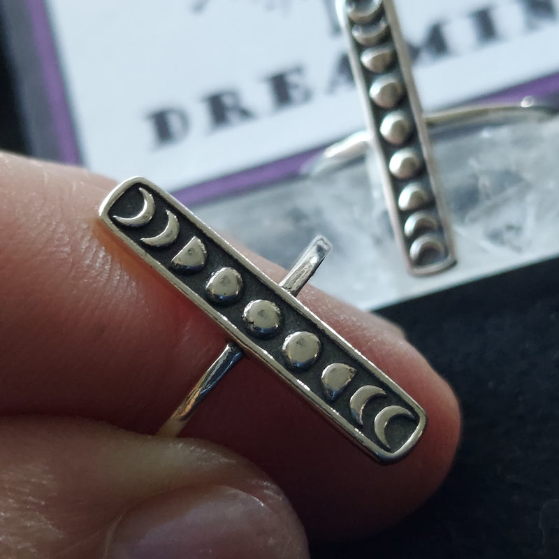 Silver Moon Phase Ring