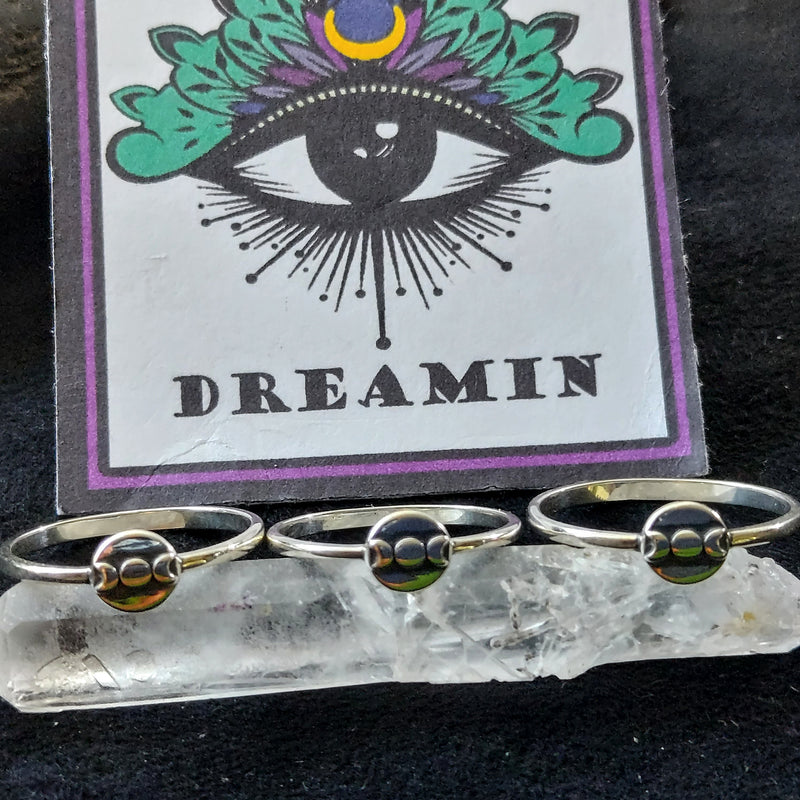 Silver Moon Phase Ring