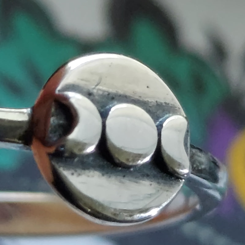 Silver Moon Phase Ring