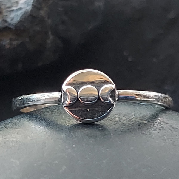Silver Moon Phase Ring
