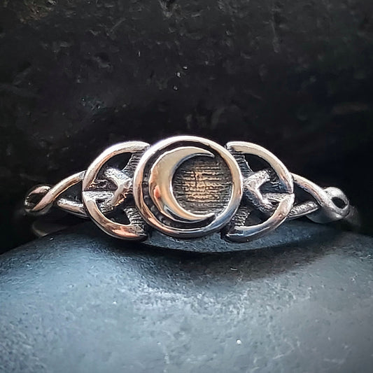 Sterling Silver Crescent Moon Ring