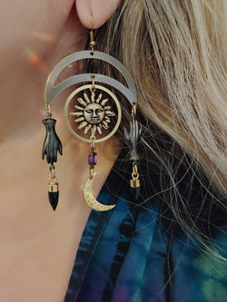 Sun and moon earrings