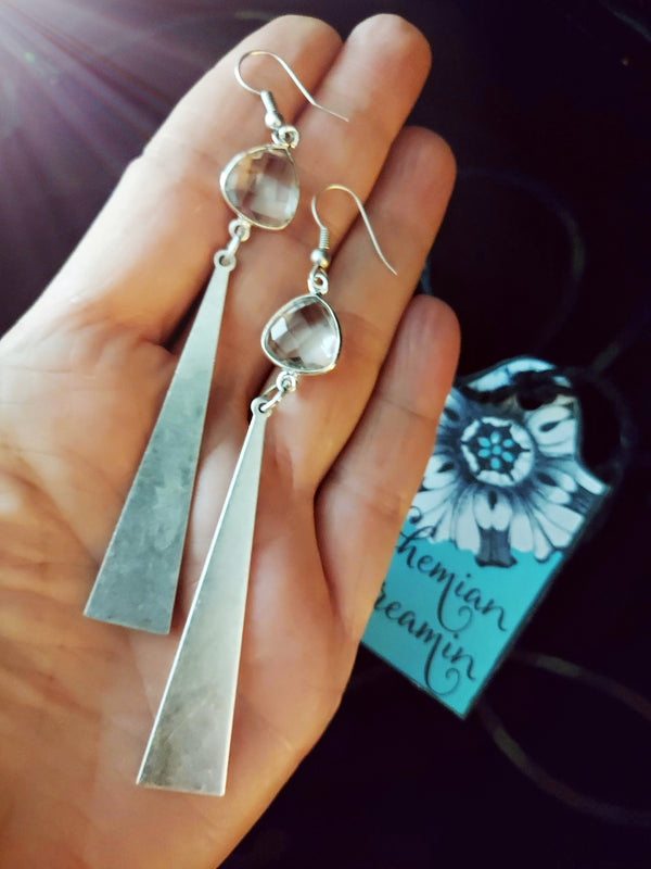 Boho crystal earrings