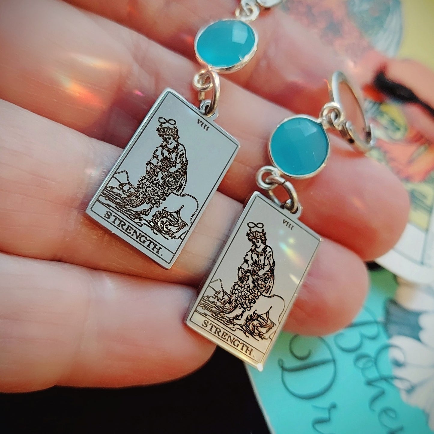 Strength Tarot Card Earrings