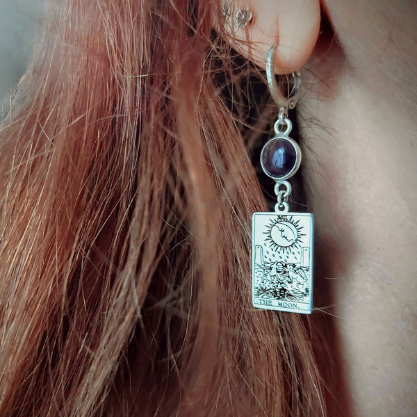 The Moon Tarot Card Earrings