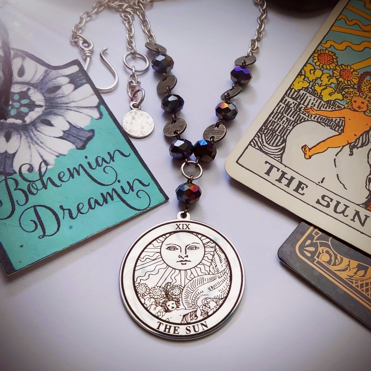 Sun Tarot Card Necklace