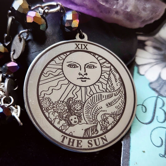 Sun Tarot Card Necklace