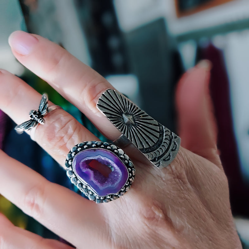 Tiny Death's Head Moth Ring