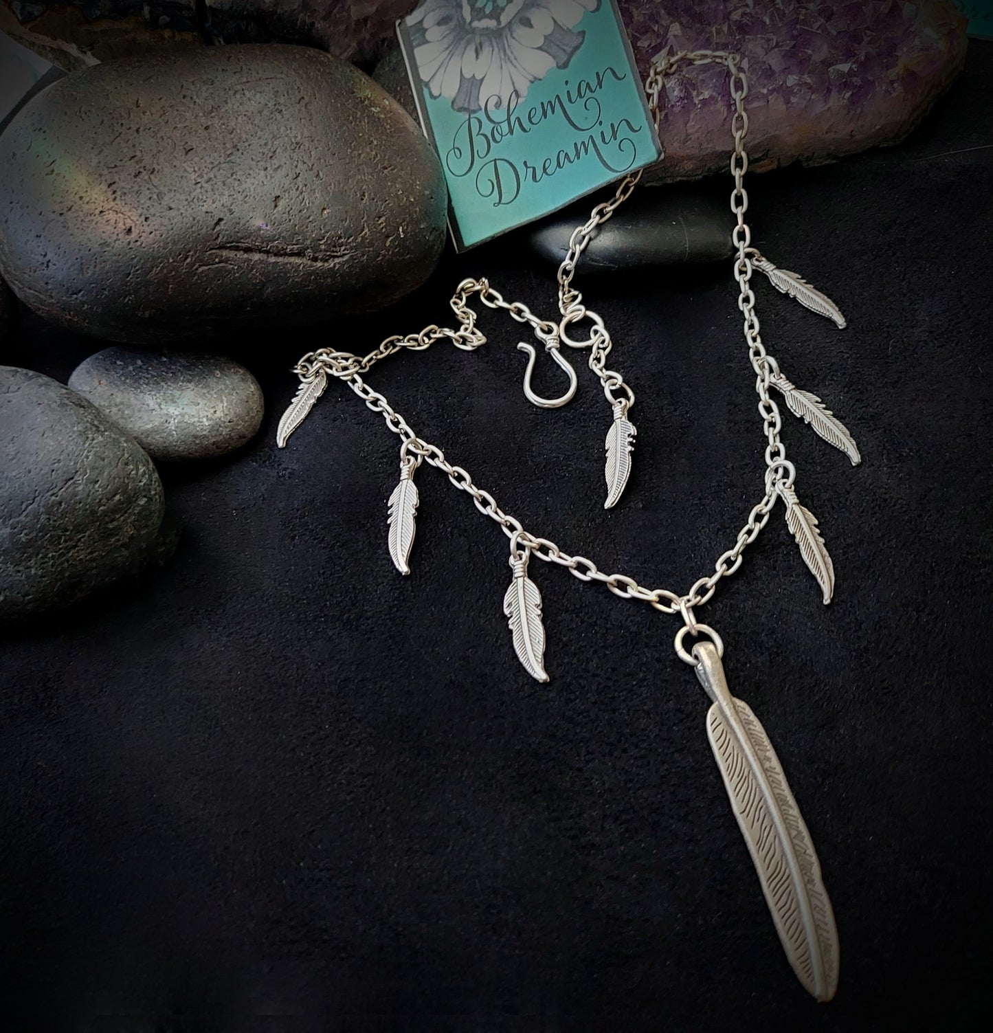 Feather Dangle Necklace