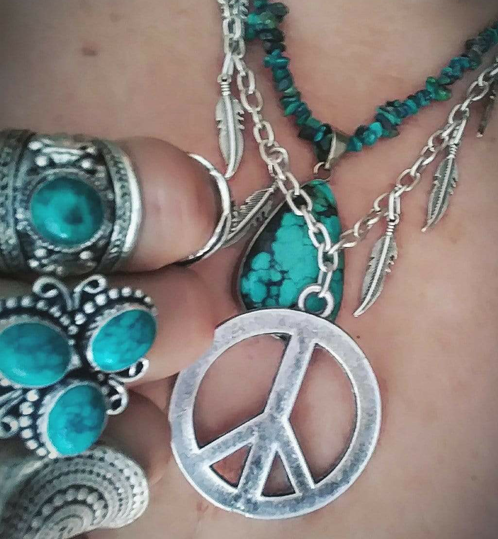 Peace sign necklace