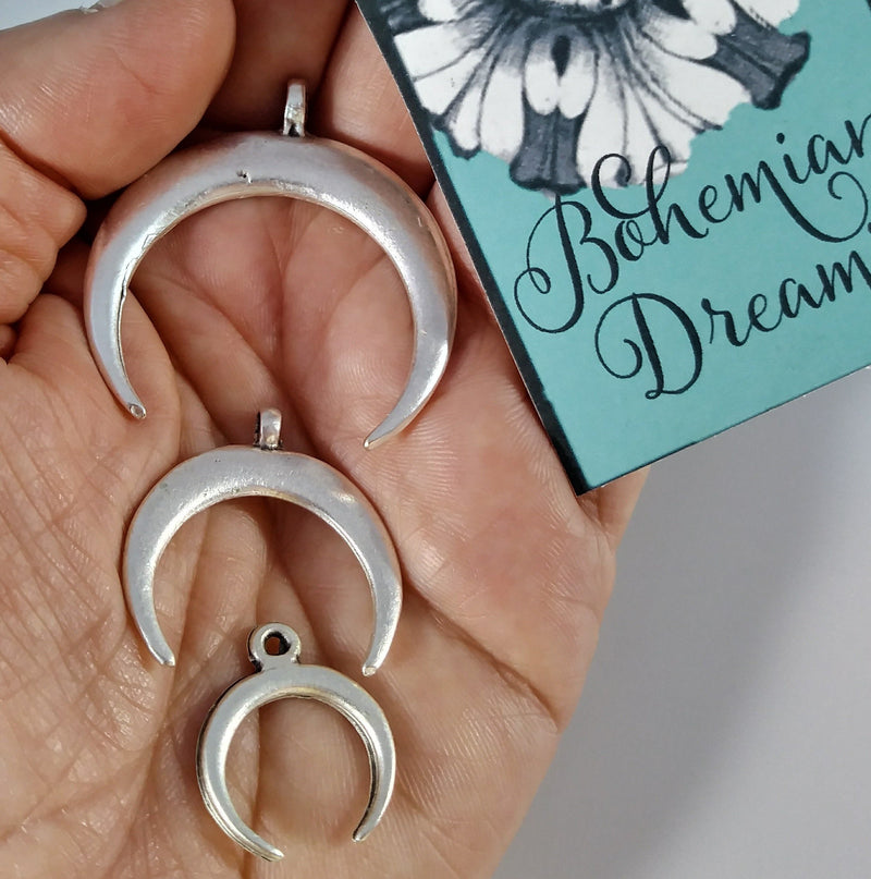 Crescent Moon 30" length Necklace